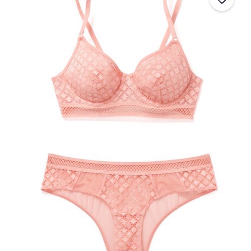 Adore Me Coral Tatum Unlined Bra and Panty Set